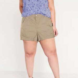 SILVER Jeans Khaki Shorts Mid Rise Stretch Chino Tan Beige Plus 24 Summer NEW